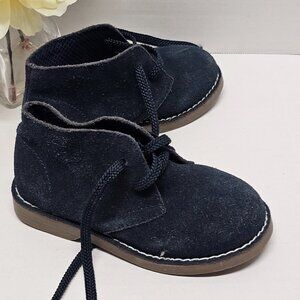 J CREW Crewcuts Kids Boots Navy Blue Suede Leather Macalister K10 Chukka Shoes